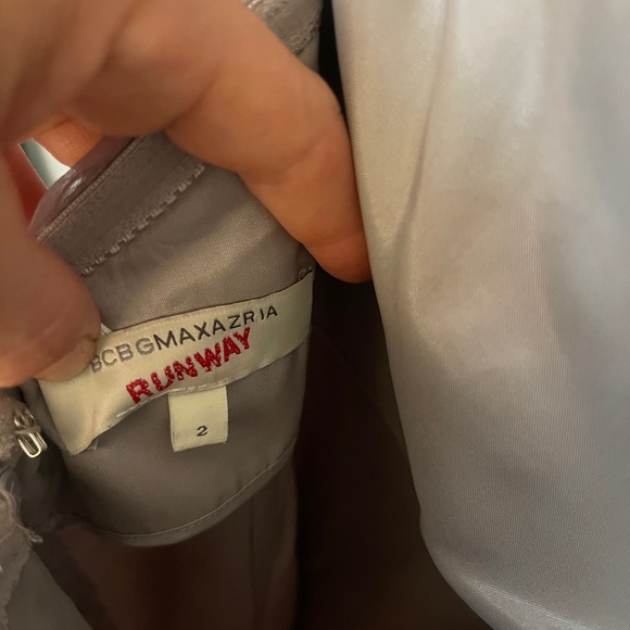 NWOT, BCBGMaxaria Runway, silk & chiffon strapless cocktail dress, size S - Picture 4 of 6
